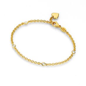 SILBERARMBAND MIT ZIRKONIA UND HERZ