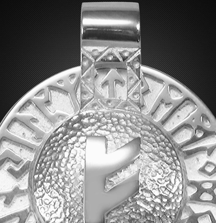 Runen-Amulett Fehu aus 925/000 Silber