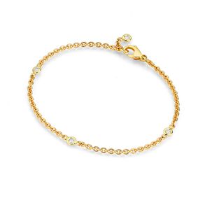 ARMBAND 585/000 GELBGOLD MIT 4 BRILLANTEN