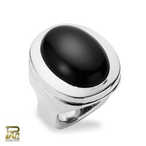 RING SILBER MIT OVALEM ONYX